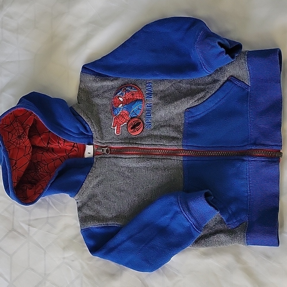 Marvel Spider-Man zip-up hoodie, size 2